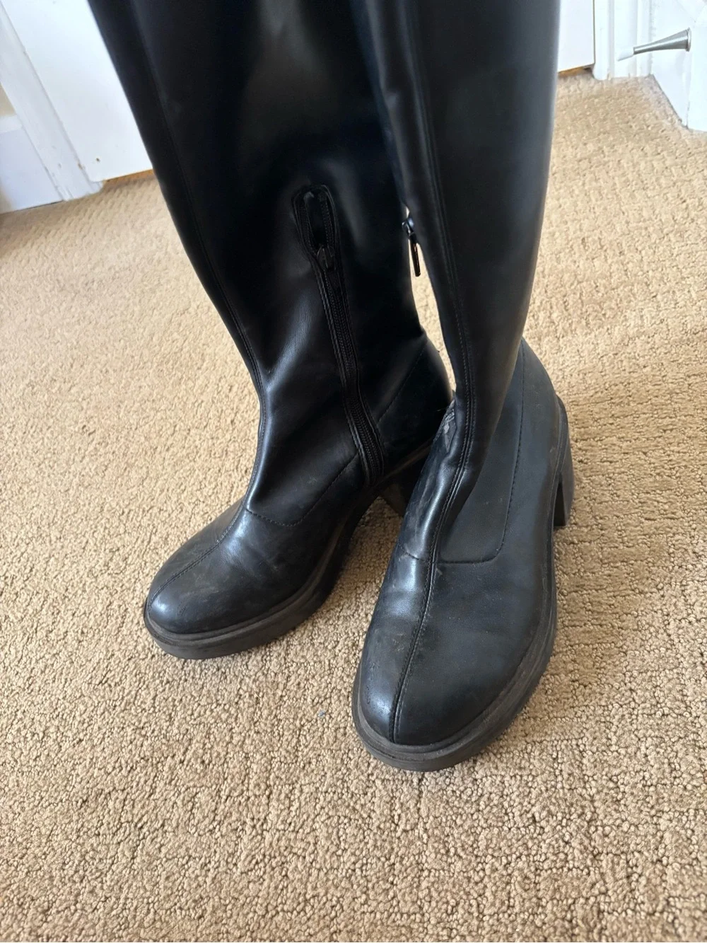 Well Worn Black Women's Tall faux Leather Boots